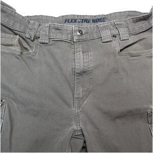 Duluth Trading Co Flex Fire Hose Cargo Work Pants 38x30 (37x25) Relaxed Fit Gray